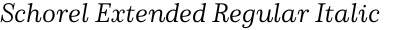 Schorel Extended Regular Italic